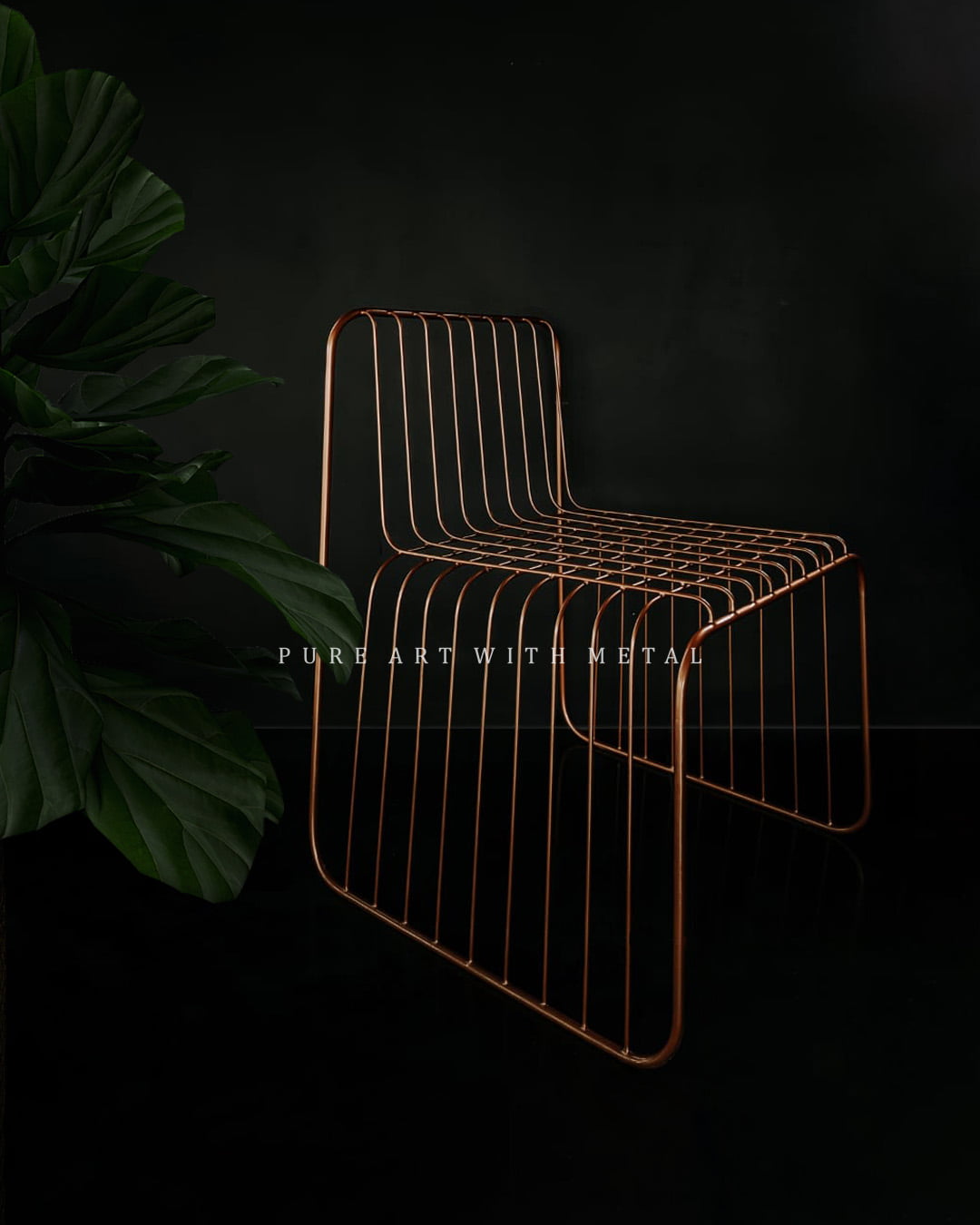 Copper plated wireframe chair img 01